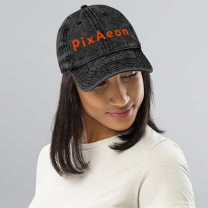 PixAeon Logo | Vintage Cotton Twill Cap - Image 3