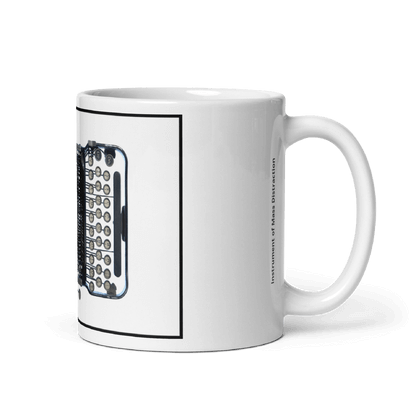 Instrument of Mass Distraction Afterwords | White Ceramic Coffee Mug - Image 2